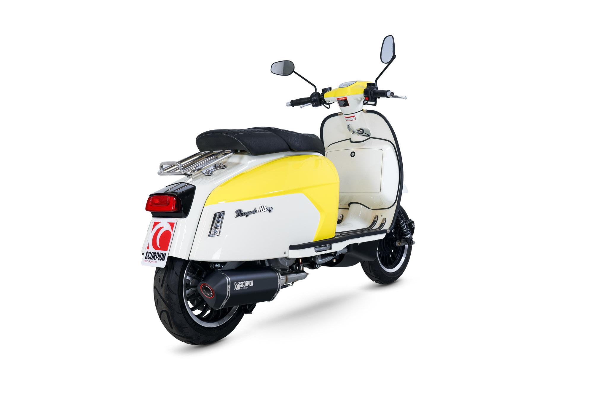 Scorpion Exhausts Black Rra107bcer - Scorpion Serket Parallel Full System Ceramic For Royal Alloy Gt125 2022-2024