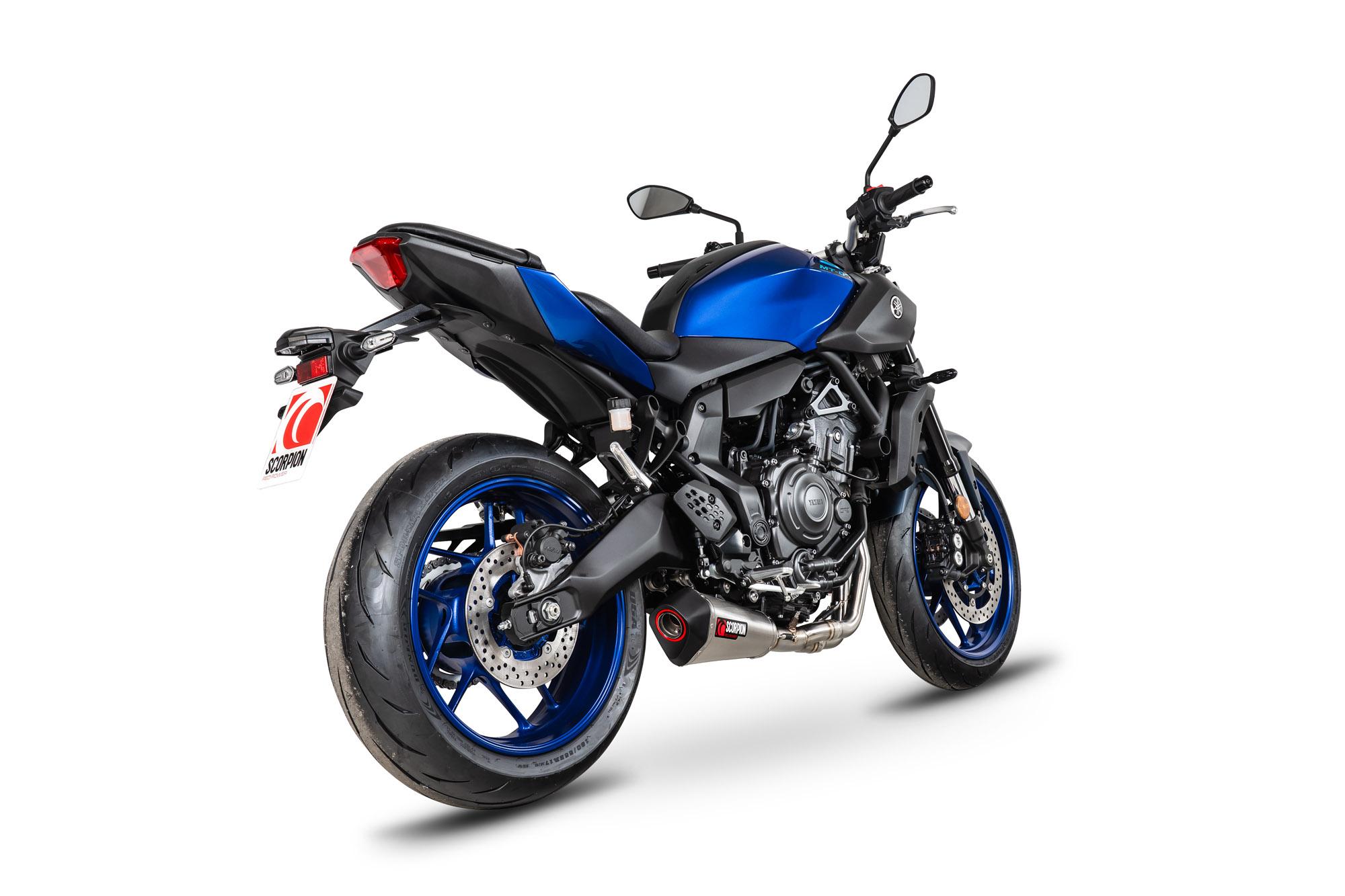 Scorpion Exhausts Silver Rya135sysseo - Scorpion Serket Taper Full System Stainless Steel For Yamaha Mt-07 Euro 5+ 2024-2025