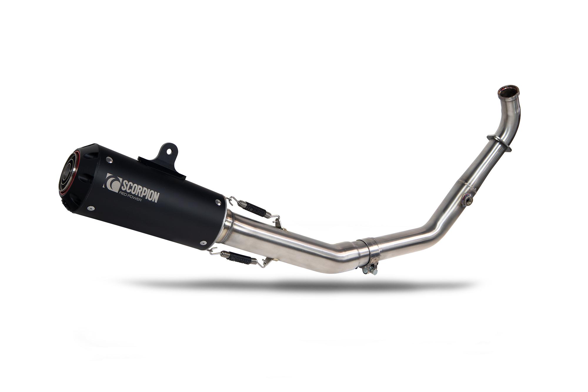 PYA129SYSBCER - Scorpion Red Power Full System Black Ceramic For Yamaha YZF-R125 Euro 5+ 2024-2025