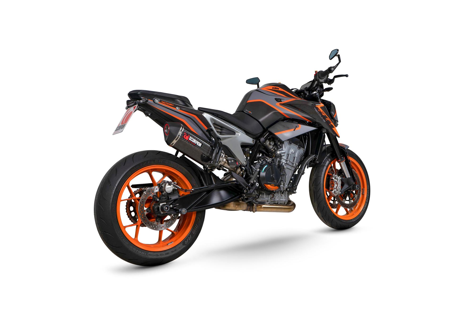Scorpion Exhausts Black Rkt95ceo - Scorpion Serket Parallel Slip-On Carbon Fibre For Ktm 790 Duke 2022-2025