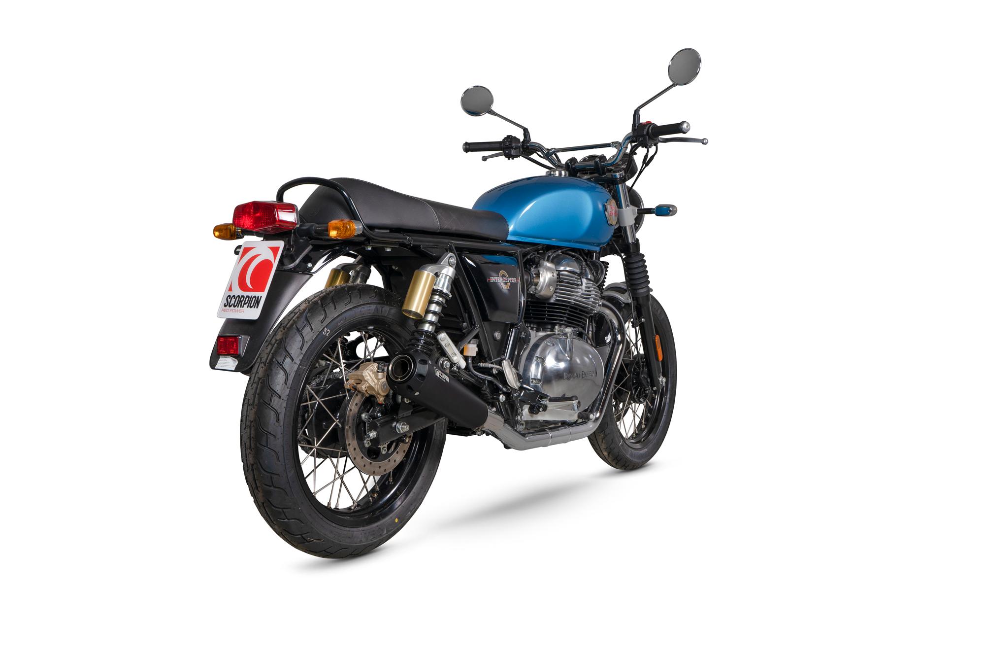 Scorpion Exhausts Black Pre101bcer - Scorpion Red Power Slip-On Pair Ceramic For Royal Enfield Interceptor 650 2019-2024