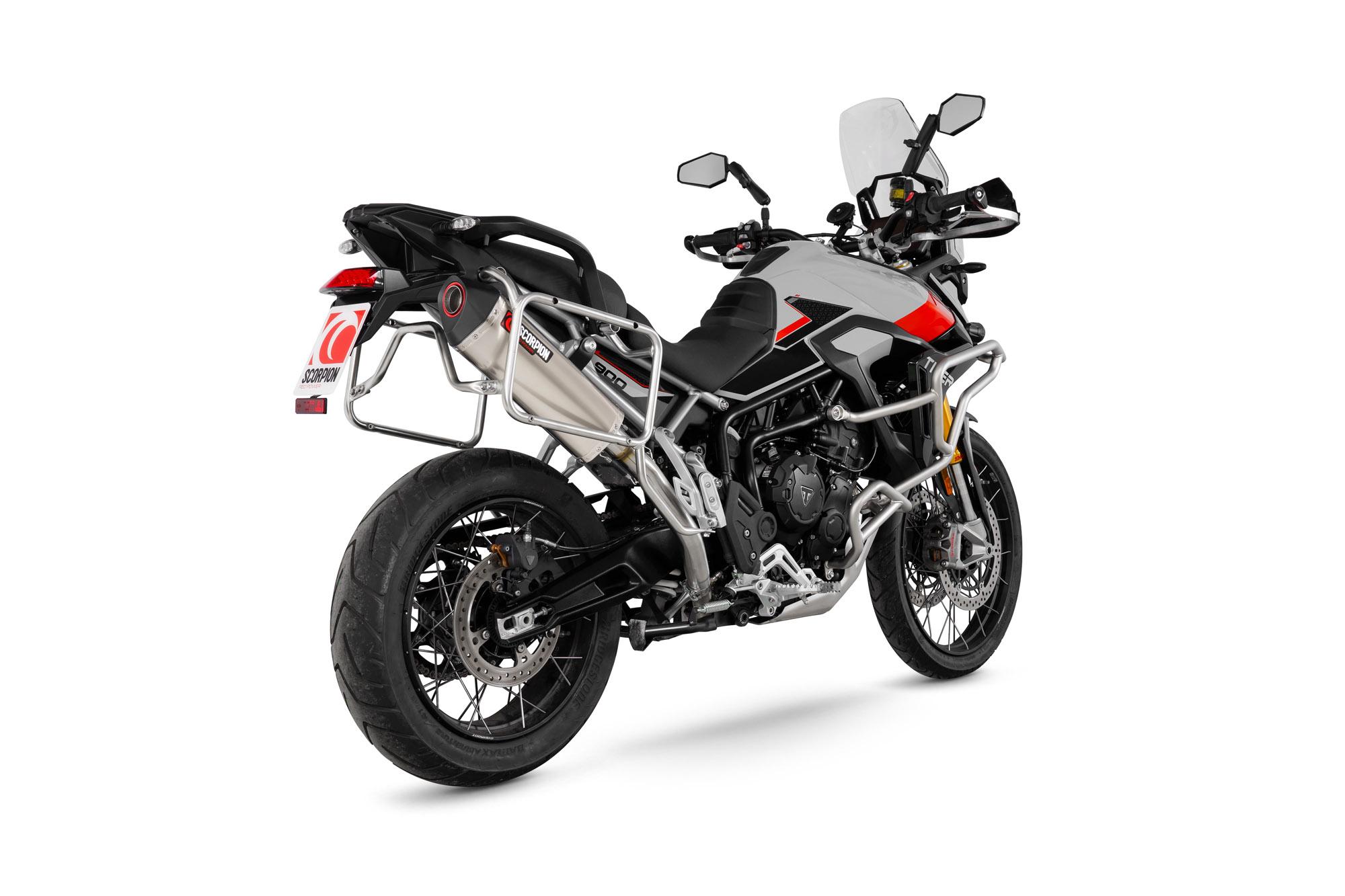 Scorpion Exhausts Grey Rtr95teo - Scorpion Serket Parallel Slip-On Titanium For Triumph Tiger 900 2024-2025 (Fits With Panniers)