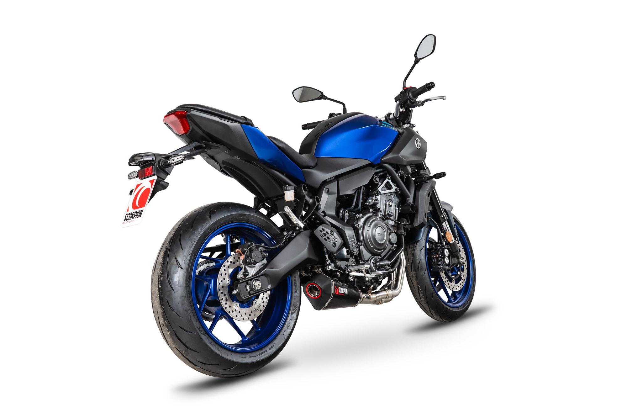 Scorpion Exhausts Black Rya135sysceo - Scorpion Serket Taper Full System Carbon Fibre For Yamaha Mt-07 Euro 5+ 2024-2025