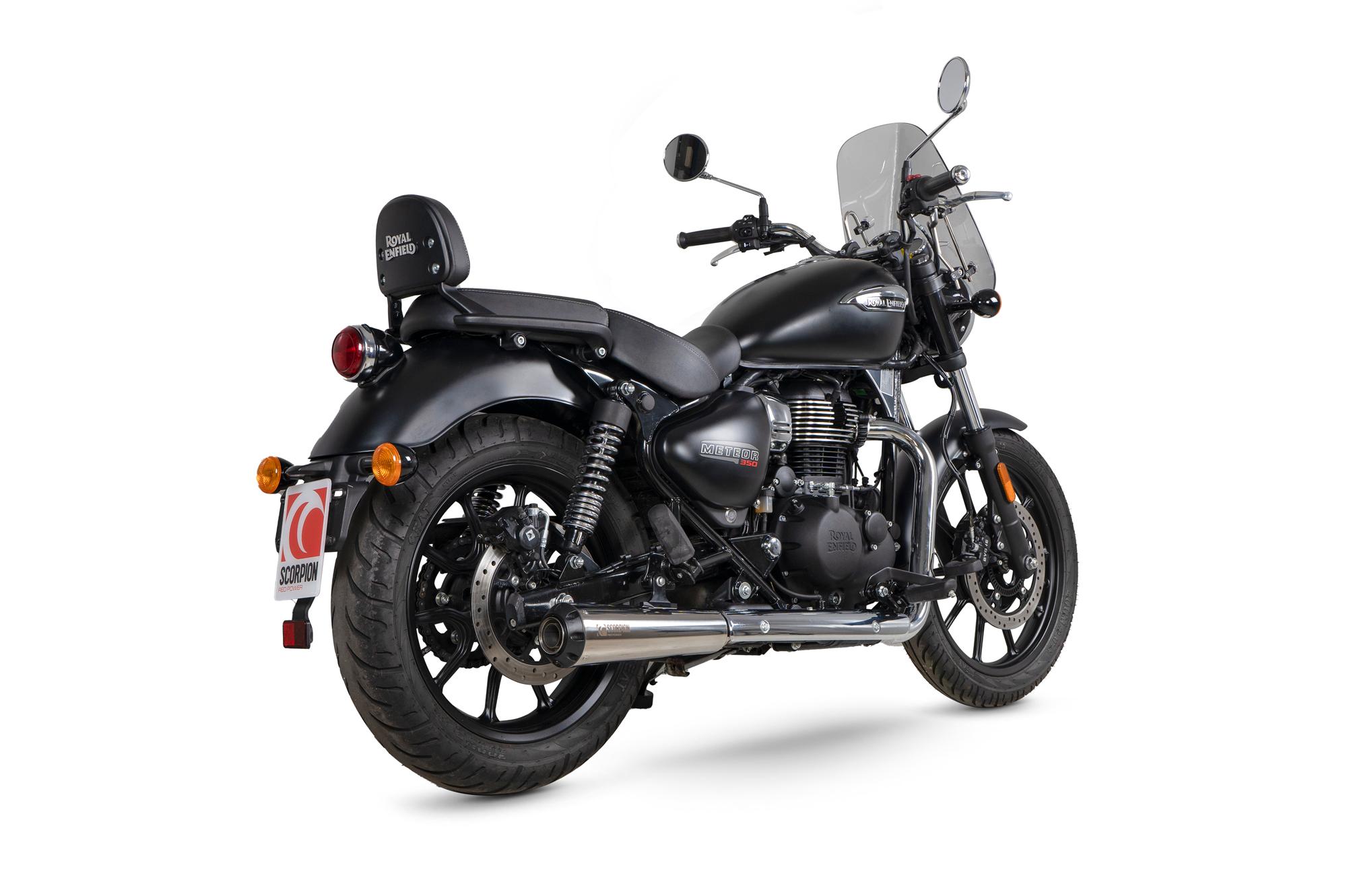 PRE102SEO - Scorpion Red Power Slip-On Stainless Steel For Royal Enfield Meteor 350 2020-2024