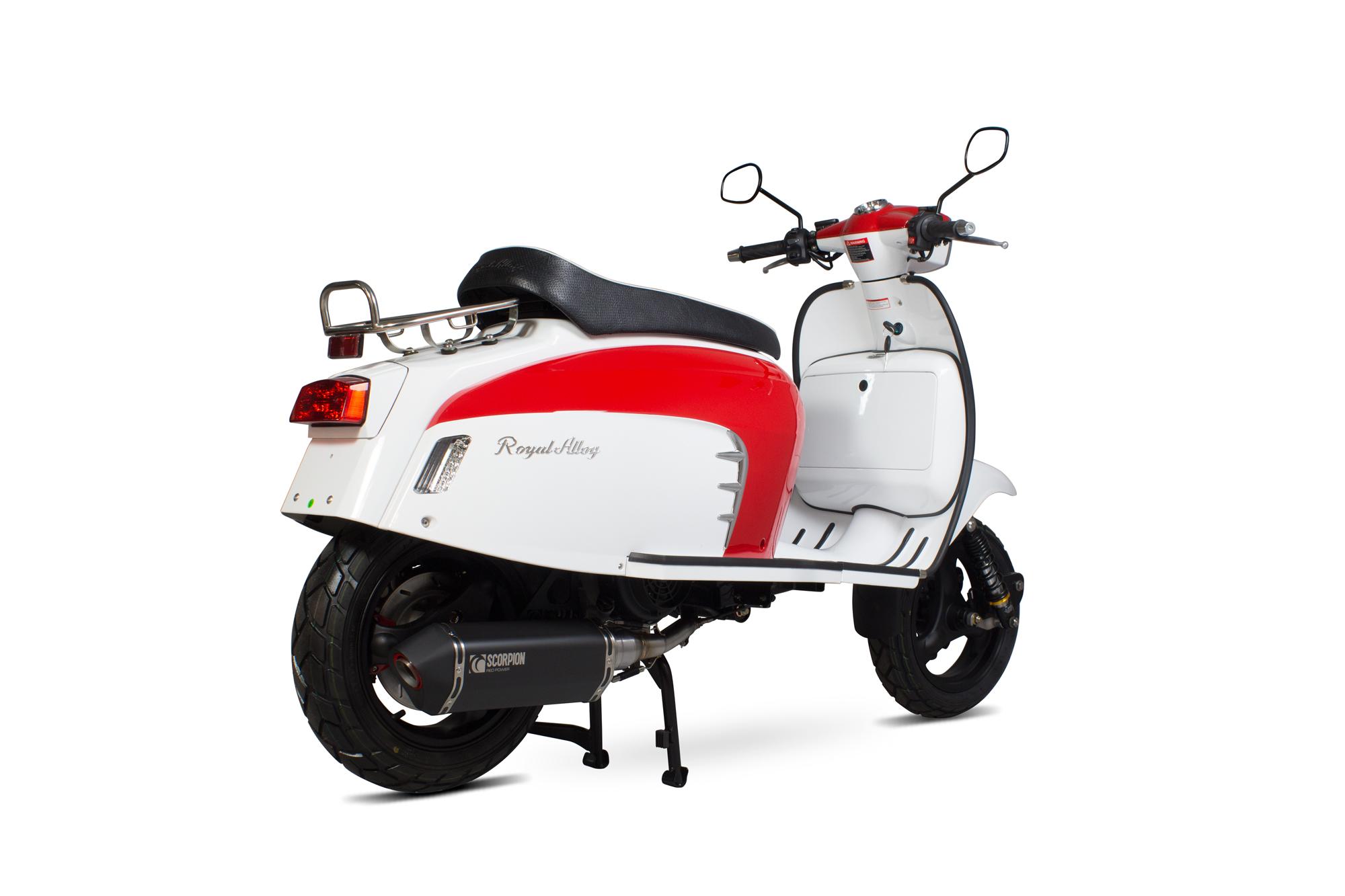 Scorpion Exhausts Black Rra102bcer - Scorpion Serket Parallel Full System Ceramic For Royal Alloy Gt125 2017-2021