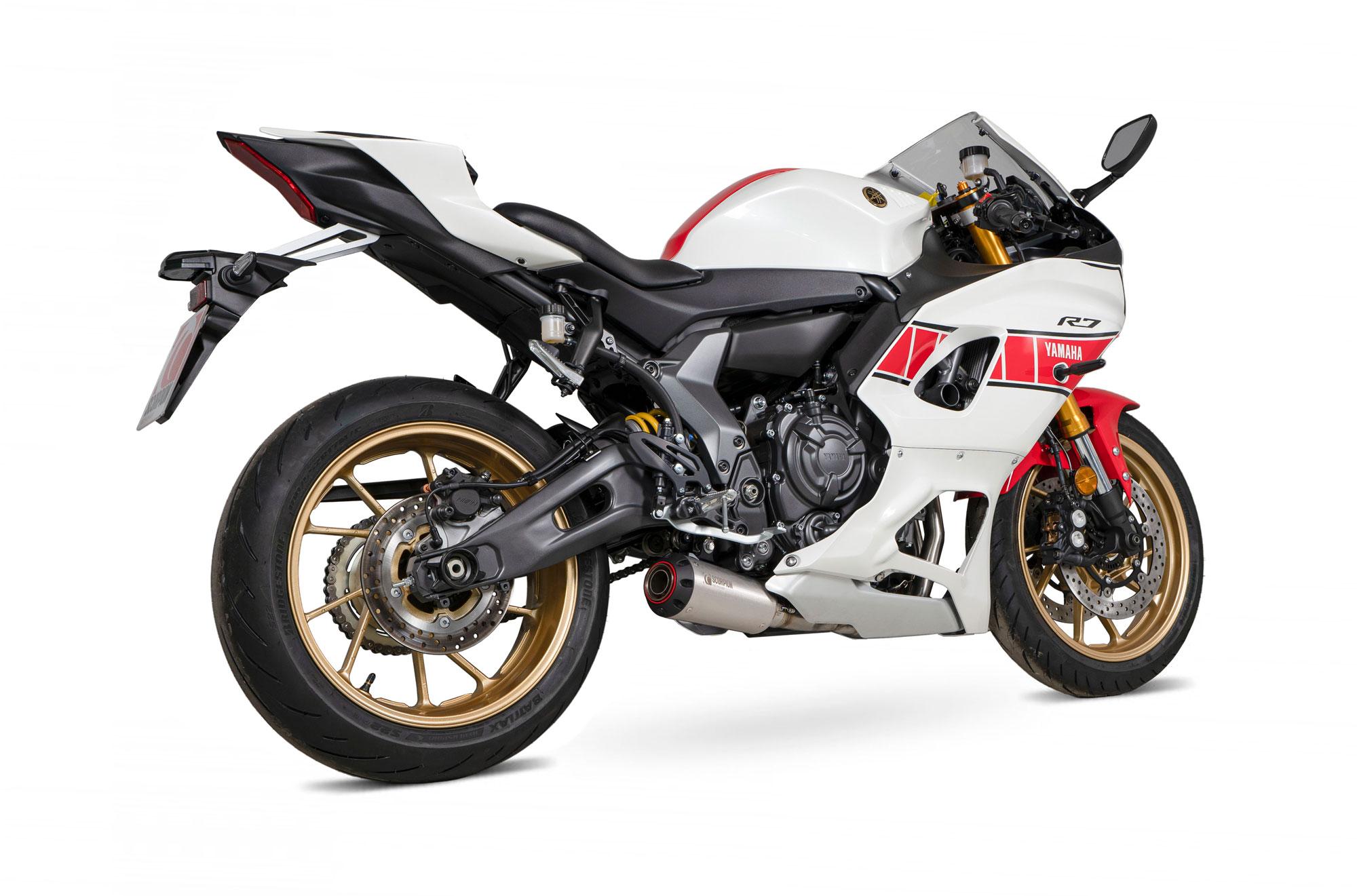 PYA120SYSSEO - Scorpion Red Power Full System Stainless Steel For Yamaha YZF R7 2021-2024