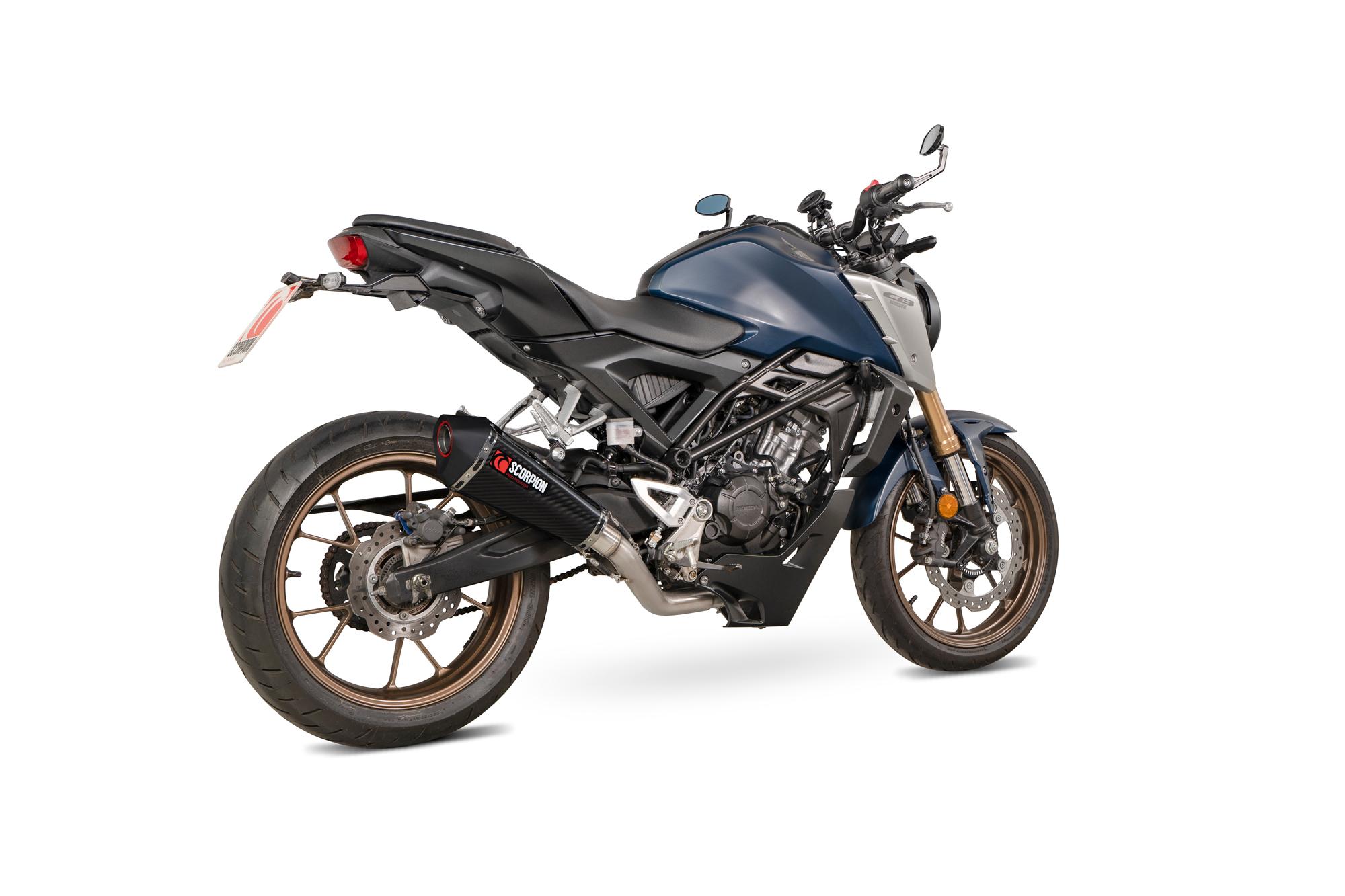 Scorpion Exhausts Black Rha198sysceo - Scorpion Serket Taper Full System Carbon Fibre For Honda Cb 125 R 2021-2024