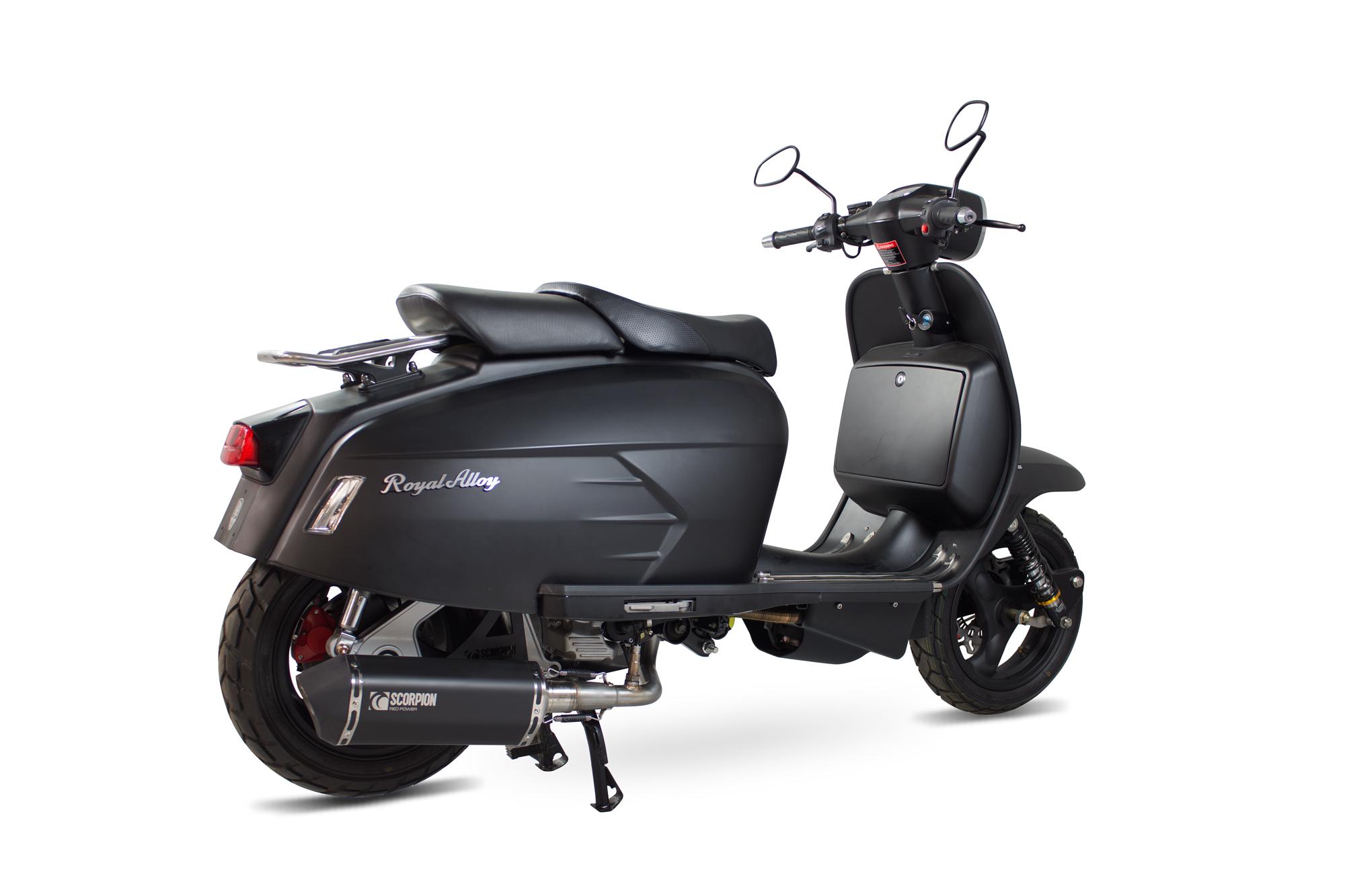 Scorpion Exhausts Black Rra104bcer - Scorpion Serket Parallel Full System Ceramic For Royal Alloy Gp200 2017-2018