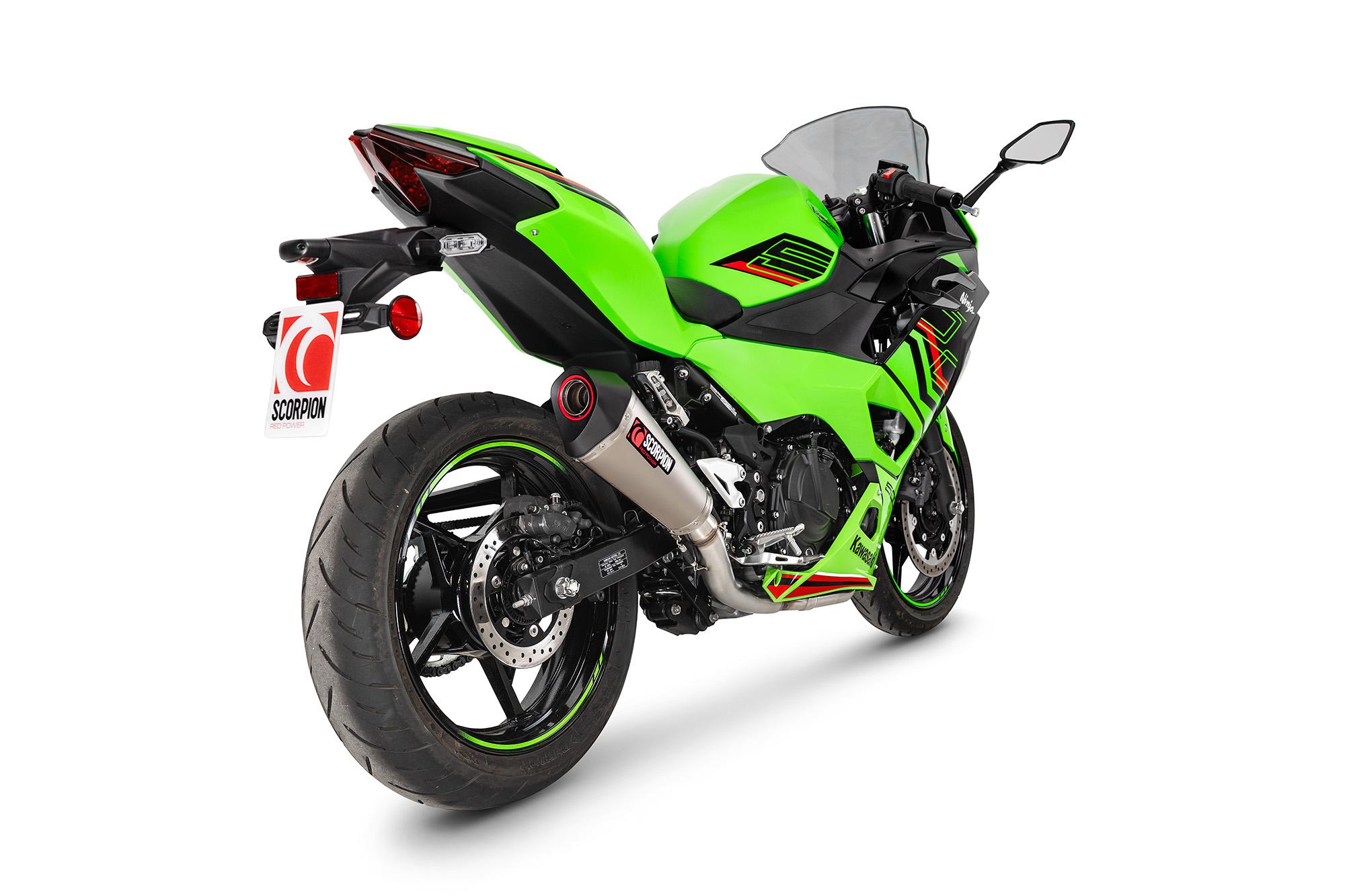 Scorpion Exhausts Grey Rka150systeo - Scorpion Serket Taper Race System Titanium For Kawasaki Ninja 500 2024-2025