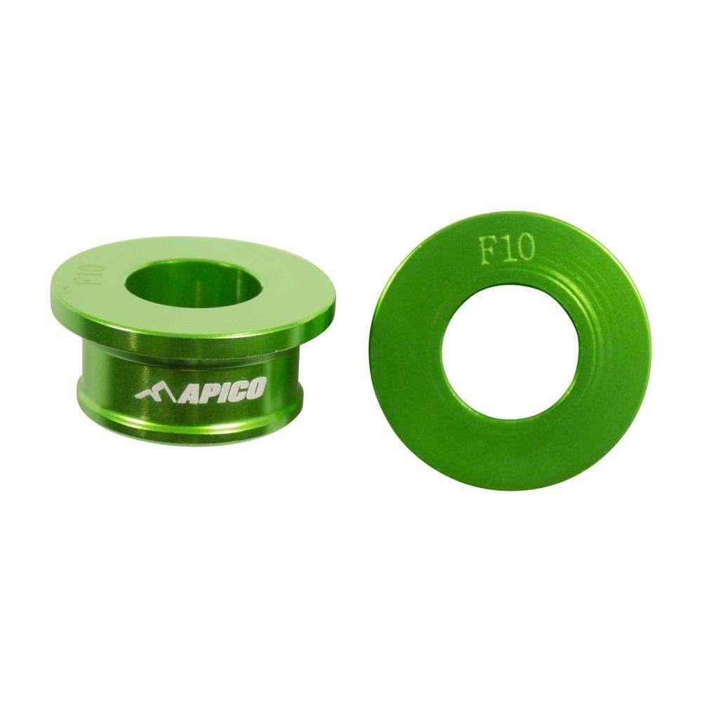 WSF KAW 1 GN - Apico Front Wheel Spacers For Kawasaki KX85 2001-2023 Green