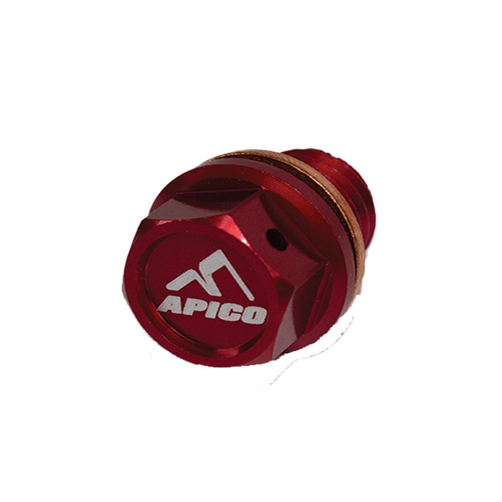 Apico Red Sumpbolt Mag Ktm Rd - Magnetic Sump Drain Bolt M12 X 12Mm X 1.5 For Ktm Sx/Sxf/Exc/Exc-F & Husqvarna Tc/Te/Fc/Fe & Gas Gas Mc/Ec All