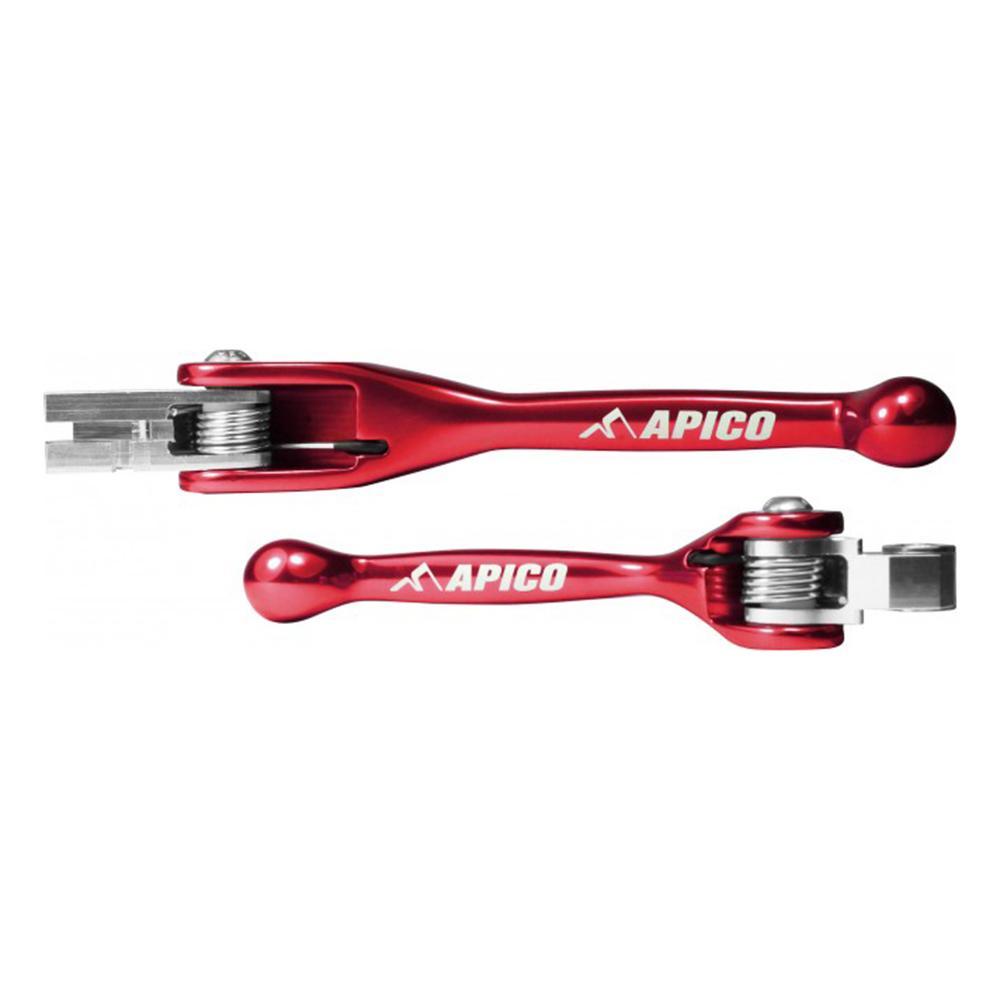 LEFLEXI SET HON2 RED - Apico Set Of Flexi Levers For Honda CR 125/250 2004-2007, CRF 250/450R 2004-2006, CRF 250/450X 2004-2019 Red