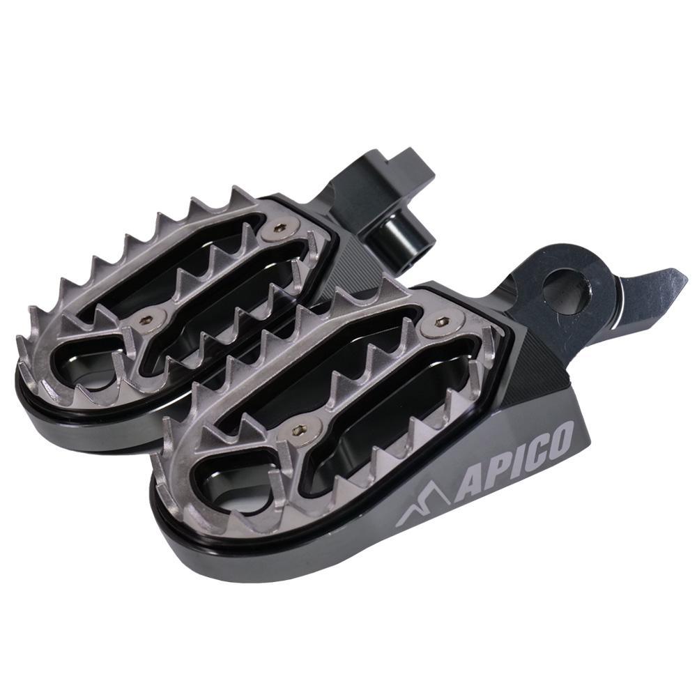 Apico Titanium Fpp Pro Yzf 23 Graph - Pro Bite Foot Pegs For Yamaha Yzf250 2024-2025, Yzf450 2023-2025, Yzf450x 2024-2025, Wrf450 2024-2025
