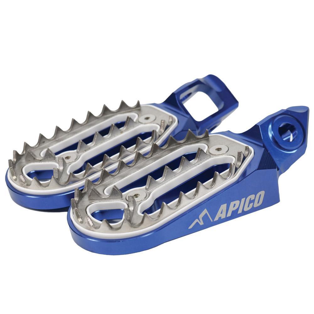 FPP PRO KTM 23 BU - Apico Pro Bite Foot Pegs For KTM/Husqvarna/Gas Gas SX/SXF/TC/FC 125-450 2023-2025, EXC/EXC-F/TE/FE 150-501 2024-2025, MC/MC-F/EC/EC-F 2024-2025 Blue