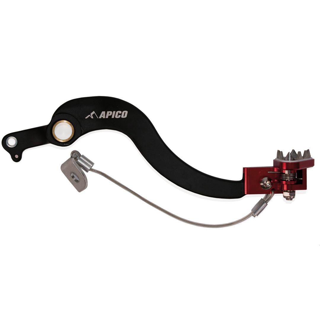 BPF132 BLACK/RED - Apico Forged Brake Pedal For Honda CRF450L 2011-2020, CRF450RL 2021-2023 Black/Red