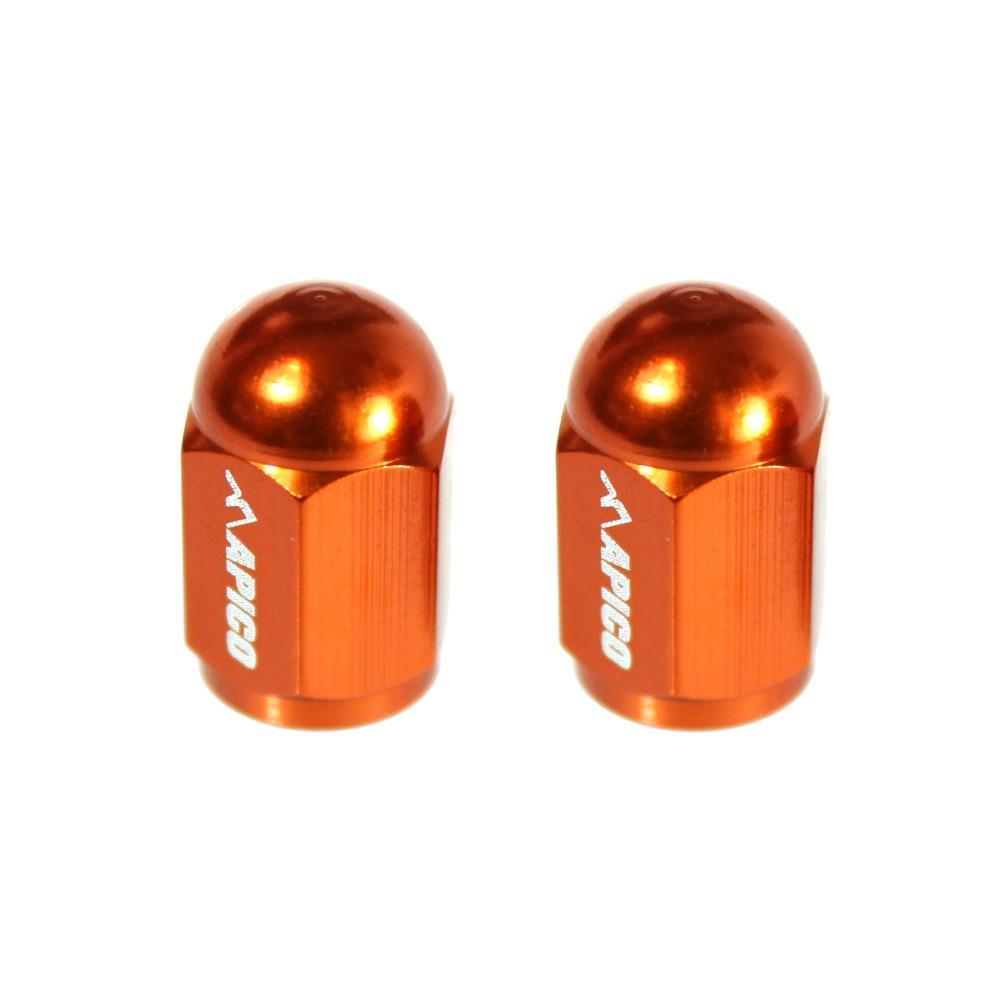 APVC CNC ORA - Apico CNC Aluminium Valve Cap 2-pack Orange