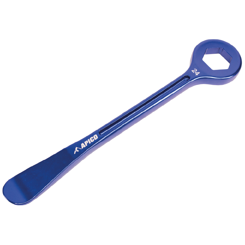 Apico Blue Tyrelever Wr Pro 24 - Tyre Lever & Axle Wrench Combination Tool Cnc Aluminium 24Mm