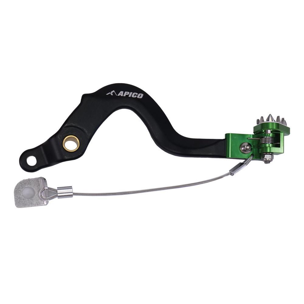 Apico Green Bpf203 Black/ - Forged Brake Pedal For Kawasaki Kx 125/250 1988-1989, Kx500 1989-2004 Black