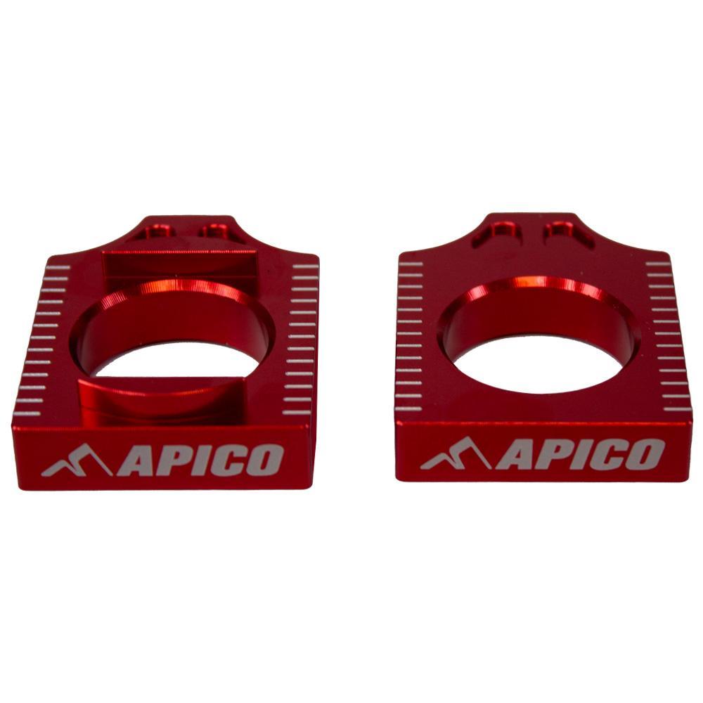 Apico Red Rab-08 - Rear Axle Blocks For Yamaha Yzf 250/450 2014-2025, Wrf250 2025, Wrf450 2024-2025