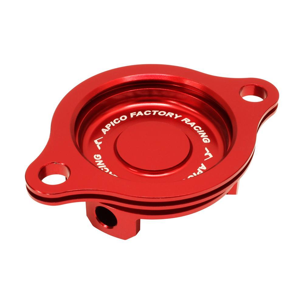 Apico Red Ofc Crf250 04 - Oil Filter Cover For Honda Crf250r 2004-2009, Crf250x 2004-2019