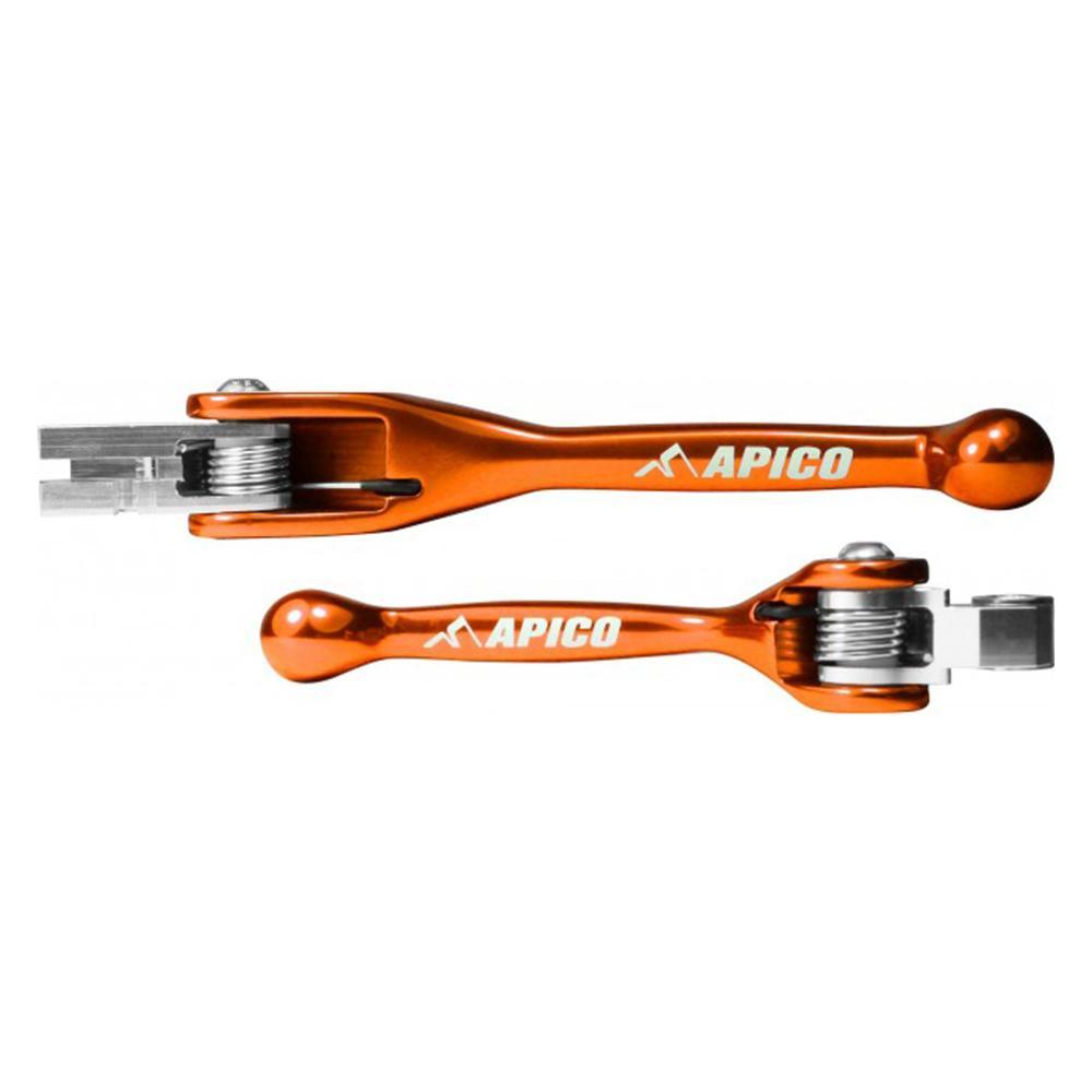 LEFLEXI SET KTM9 OR - Apico Set Of Flexi Levers For KTM SX125 2014-2015, Husqvarna TC125 2014-2021, FC 250/350/450 2016-2021, FE 250-501 2017-2018 Orange