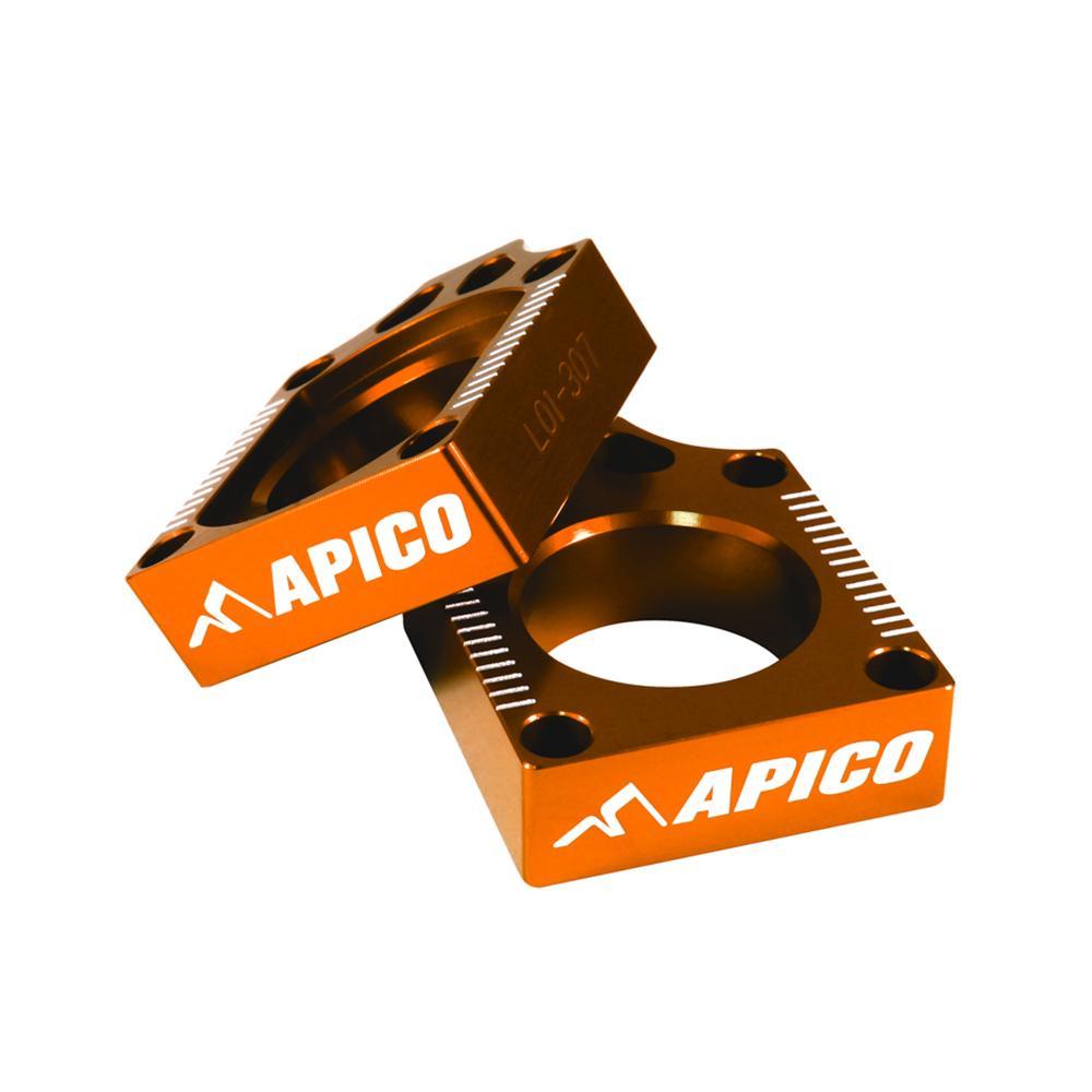 RAB-09 ORA - Apico Rear Axle Blocks For KTM SX85 2003-2014, Husqvarna TC85 2014 Orange