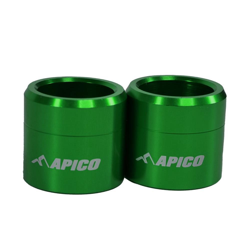 WSF KAW 3 GN - Apico Front Wheel Spacers For Kawasaki KXF250 & KXF250XC 2021-2024, KXF450 & KXF450XC 2019-2024 Green