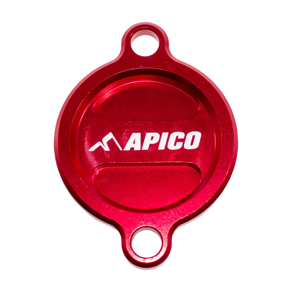 OFC KTM SXF250 13 RD - Apico Oil Filter Cover For Gas Gas MC-F 250/350/450 & EC-F 250/350 2021-2025 Red