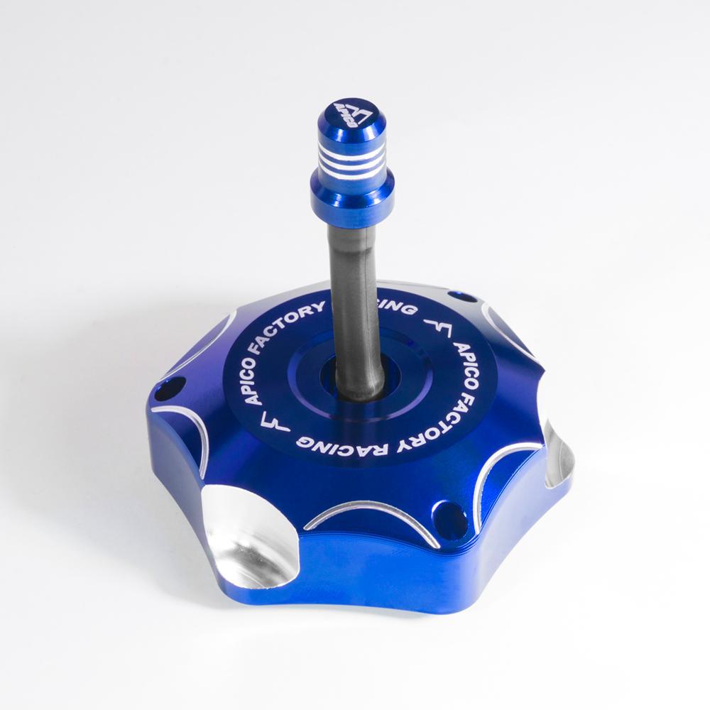 Apico Blue Fuelcap Kaw 1 Bu - Alloy Fuel Cap For Kawasaki Kx85 2014-2026, Kx250 2005-2008, Kxf 250/450 2006-2026, Kx 250/450Xc 2021-2026