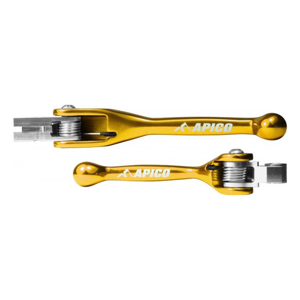 LEFLEXI SET SUZ2 YW - Apico Set Of Flexi Levers For Kawasaki/Suzuki KX65/85/100 2002-2023, KX 125/250 2000-2008, RMZ250 2007-2023, RMZ450 2005-2023 Yellow