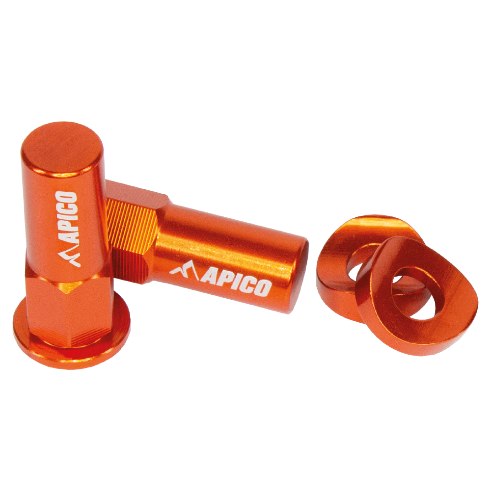 Apico Orange Rim Lock Nut Alu Or - Aluminium Rim Lock Nut & Washer Set