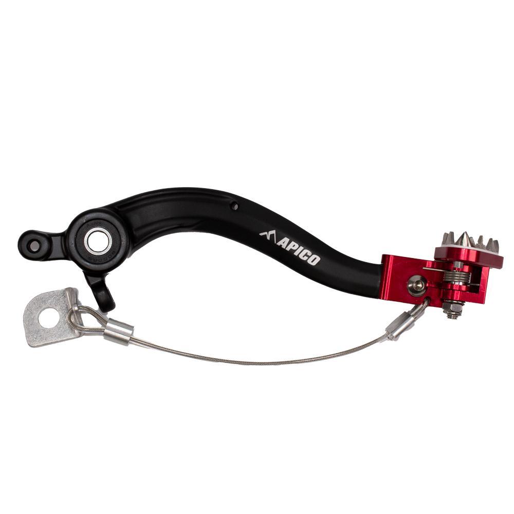 BPF504 BLACK/RED - Apico Brake Pedal For KTM SX/SXF & Husqvarna TC/FC 2016-2022, EXC/EXC-F & TE/FE 2017-2023, Gas Gas MC/EC/EX 2021-2023 Black/Red