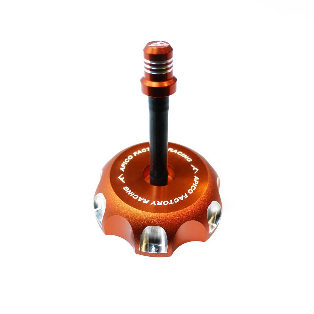 FUELCAP KTM 3 OR - Apico Alloy Fuel Cap For KTM SX 125-525 2000-2006, EXC 125-525 2000-2007, KTM SX50 & Husqvarna TC50 & Gas Gas MC50 1997-2023 Orange