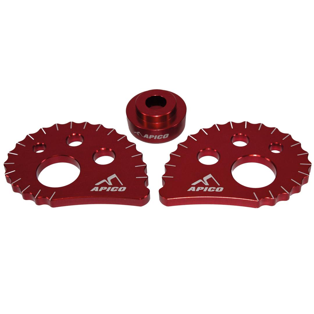 AT SNAILCAM W/S RD OS - Apico 20mm Oversize Snail Cams With Spacer Red