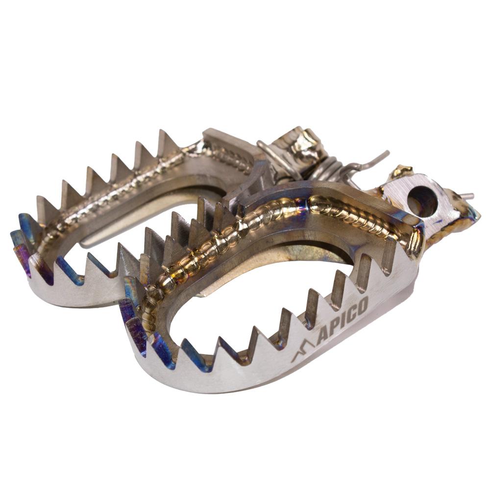 FPTIOD YZ/YZF - Apico Open Design Titanium Foot Pegs For Yamaha YZ 65/85/125/250 1998-2025, YZF250 2001-2023, YZF450 2001-2022, WRF250 2001-2024, WRF450 2001-2023, Gas >17