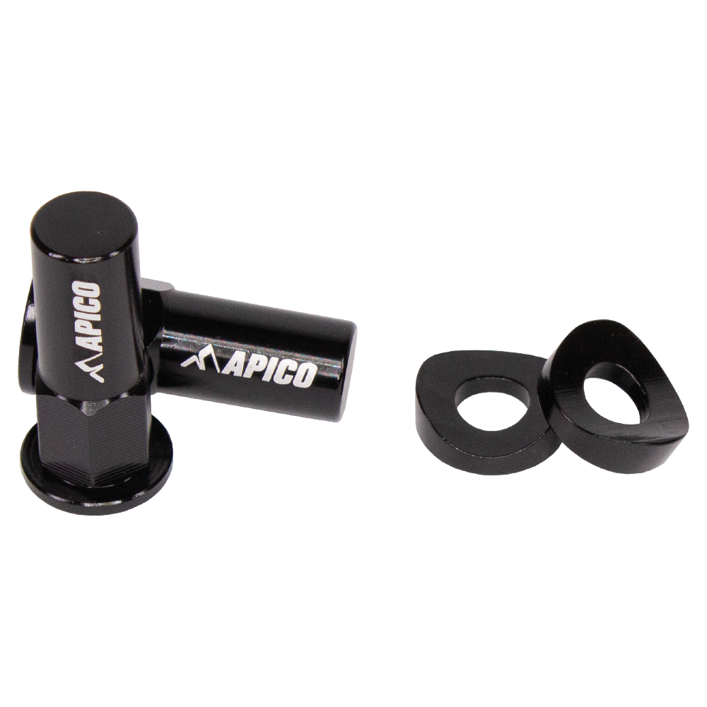 Apico Black Rim Lock Nut Alu Bk - Aluminium Rim Lock Nut & Washer Set