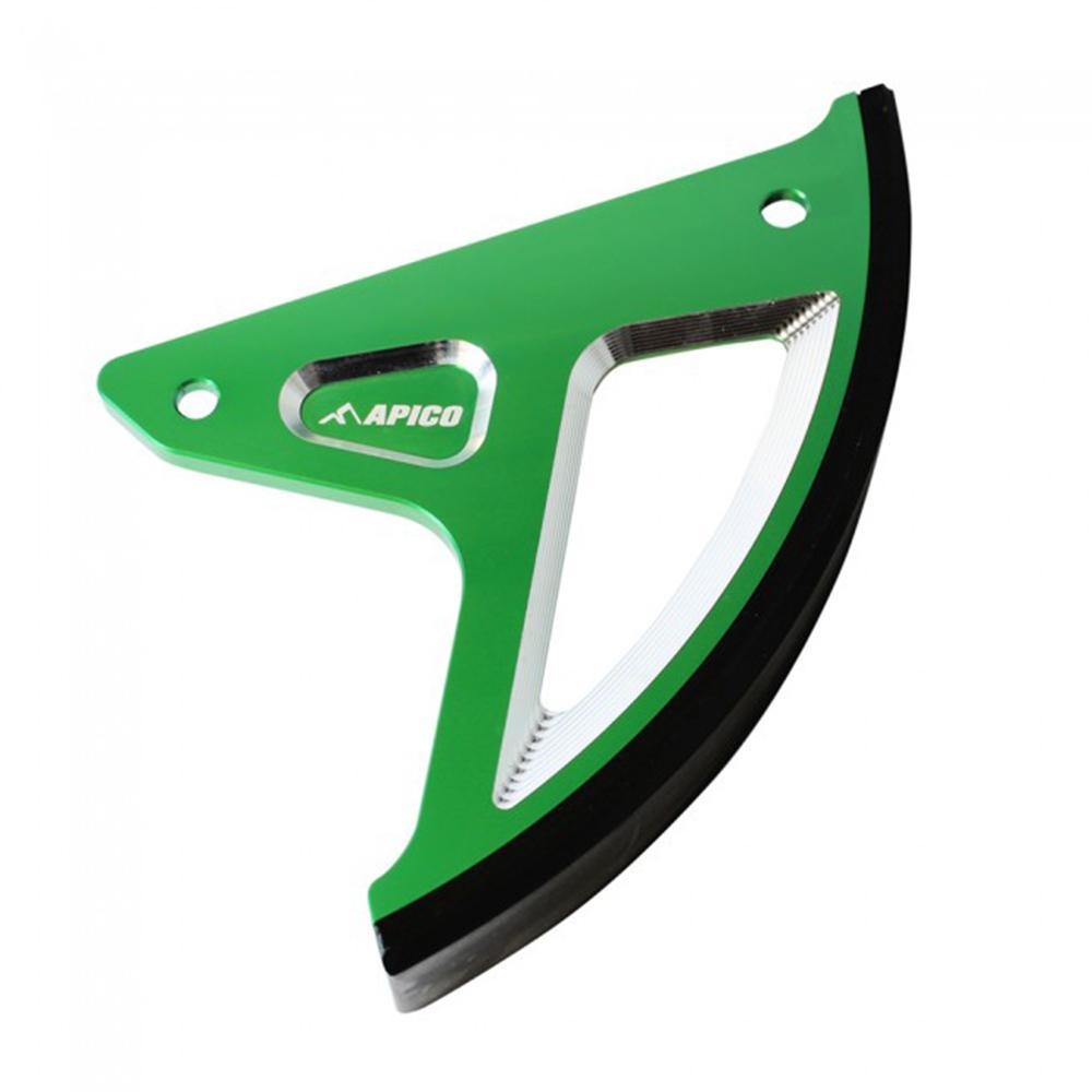 Apico Green Disc Guard Kx/Kxf Gn - Rear Brake Disc Guard For Kawasaki Kx 125/250 2003-2008, Kxf 250/450 2004-2023, Kx 250/450Xc 2021-2023