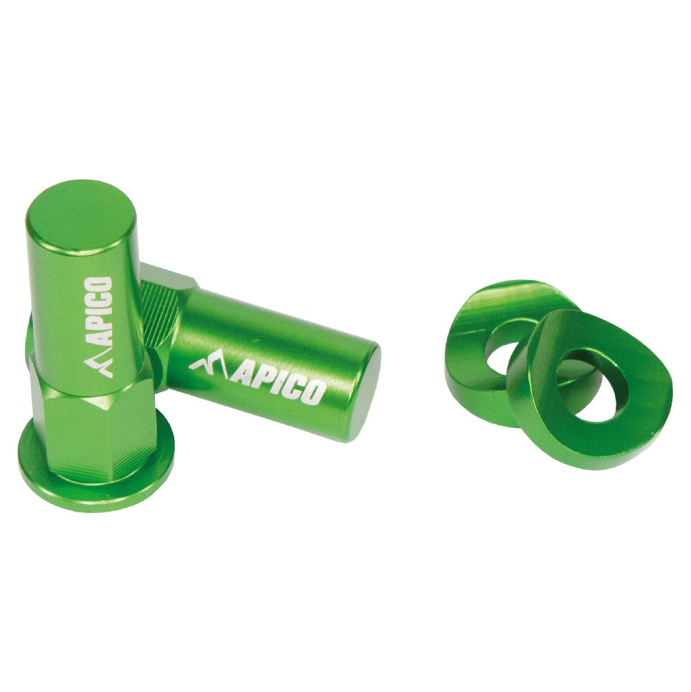 Apico Green Rim Lock Nut Alu Gn - Aluminium Rim Lock Nut & Washer Set