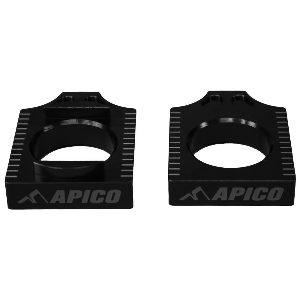 Apico Black Rab-08 Blk - Rear Axle Blocks For Yamaha Yzf 250/450 2014-2025, Wrf250 2025, Wrf450 2024-2025