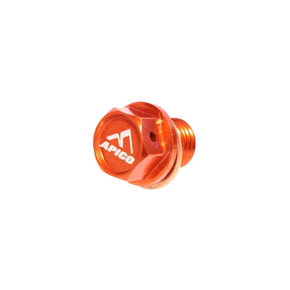 SUMPBOLT MAG KTM - Apico Magnetic Sump Drain Bolt M12 X 12mm X 1.5 For KTM SX/SXF/EXC/EXC-F & Husqvarna TC/TE/FC/FE & Gas Gas MC/EC All Orange