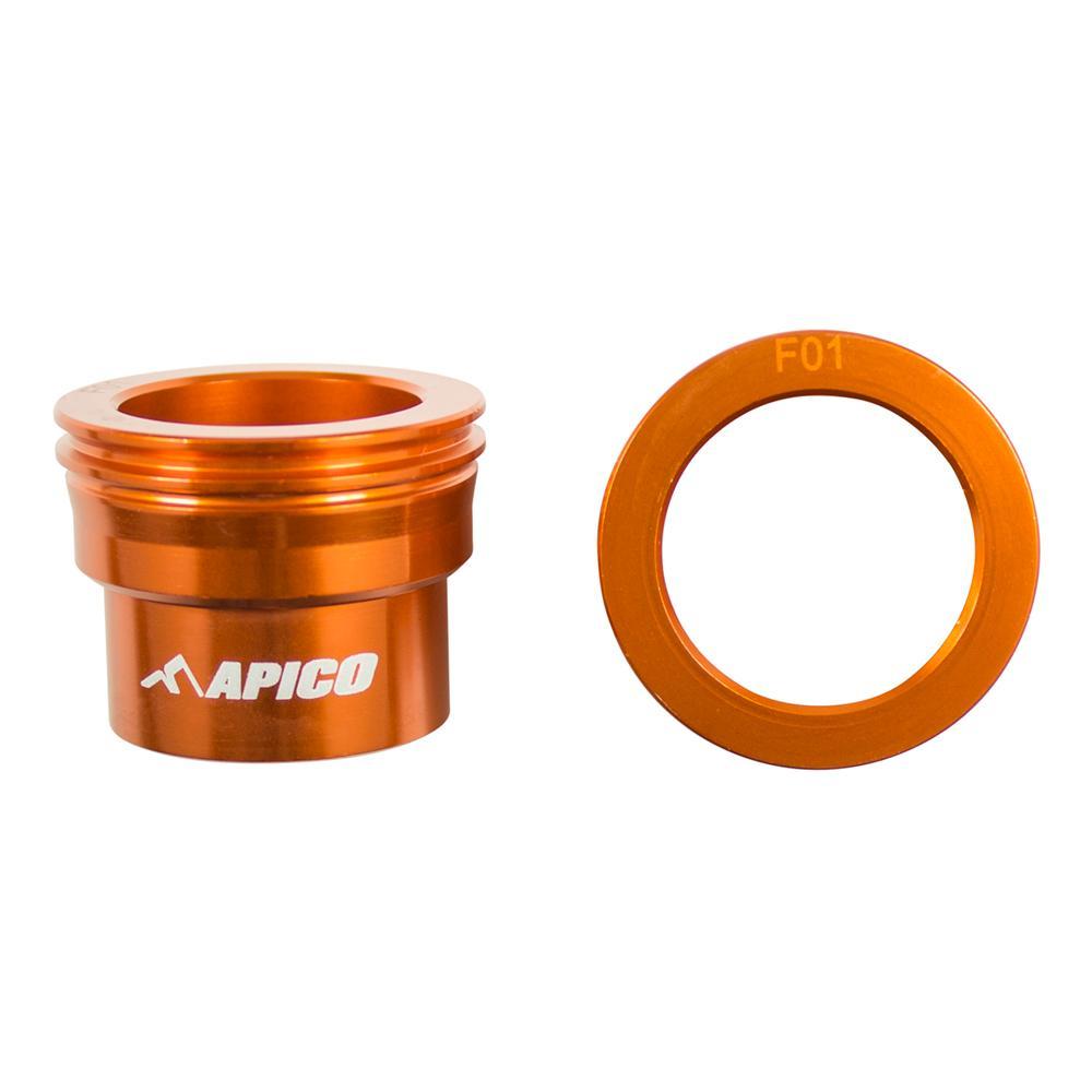 WSF KTM 1 OR - Apico Front Wheel Spacers For KTM SX/SXF 125-450 2003-2014, EXC/EXC-F 125-500 2003-2015 Orange