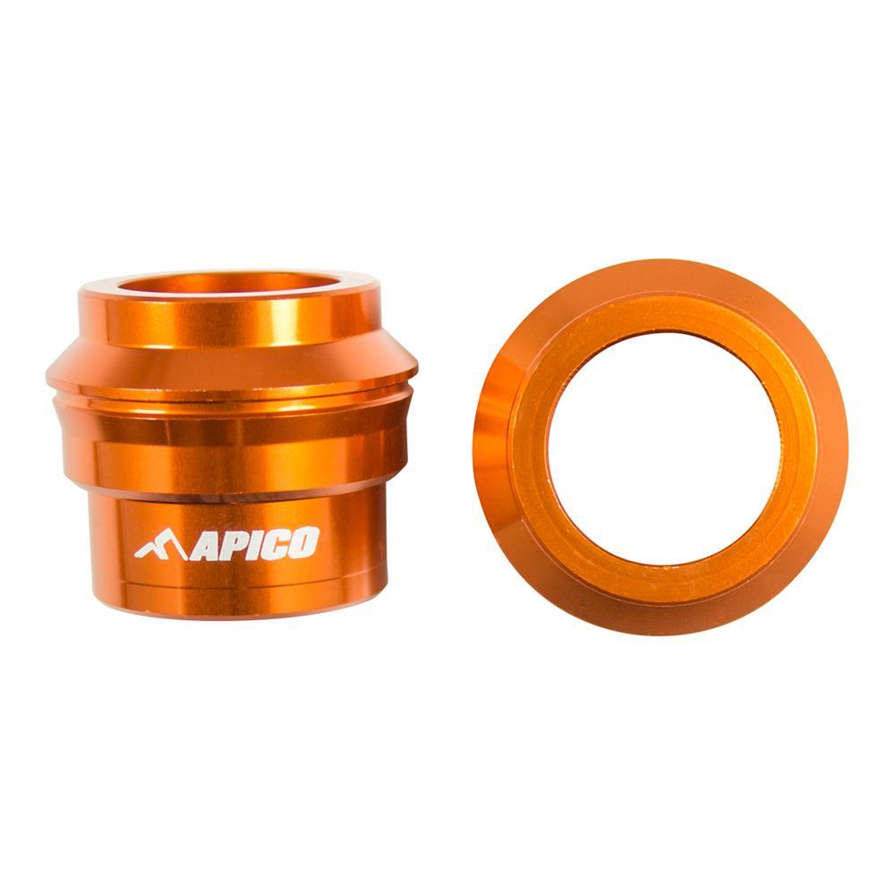 WSF KTM 2 OR - Apico Front Wheel Spacers For KTM SX/SXF 125-450 2015-2025 , EXC/EXC-F 125-500 2016-2025 Orange
