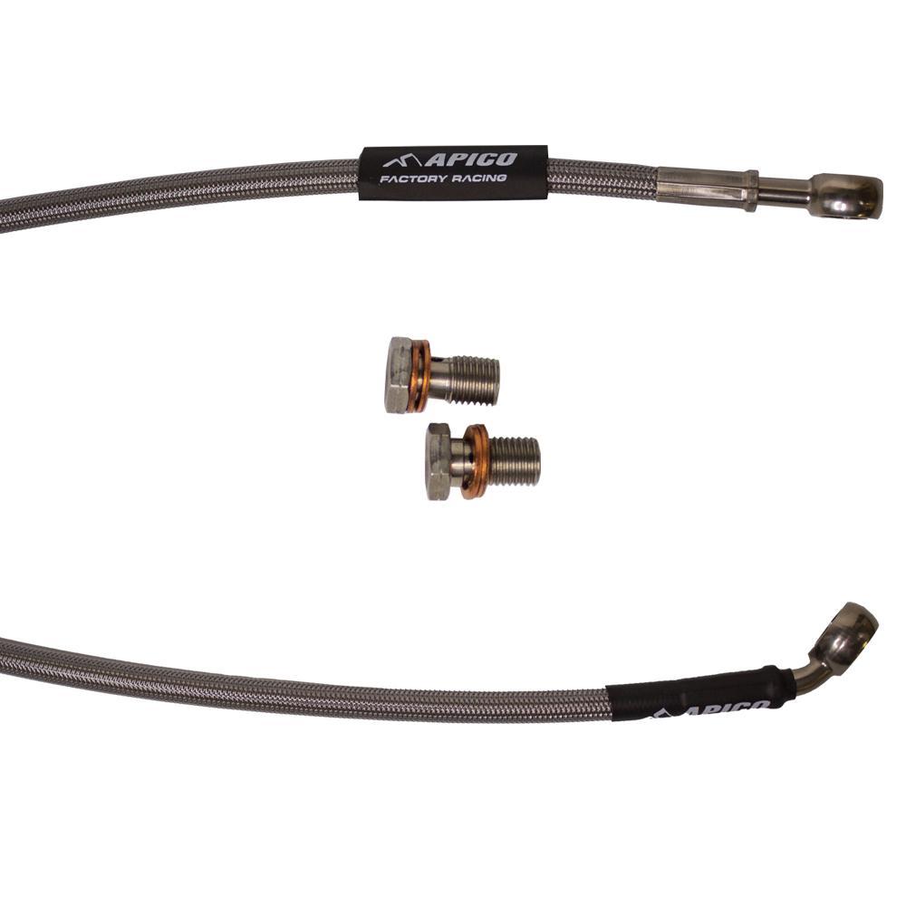 Apico Black Hhr Kaw 11 - Rear Brake Hose For Kawasaki Kx 125/250 1989, Kx500 1989-1990 + 1994-1995