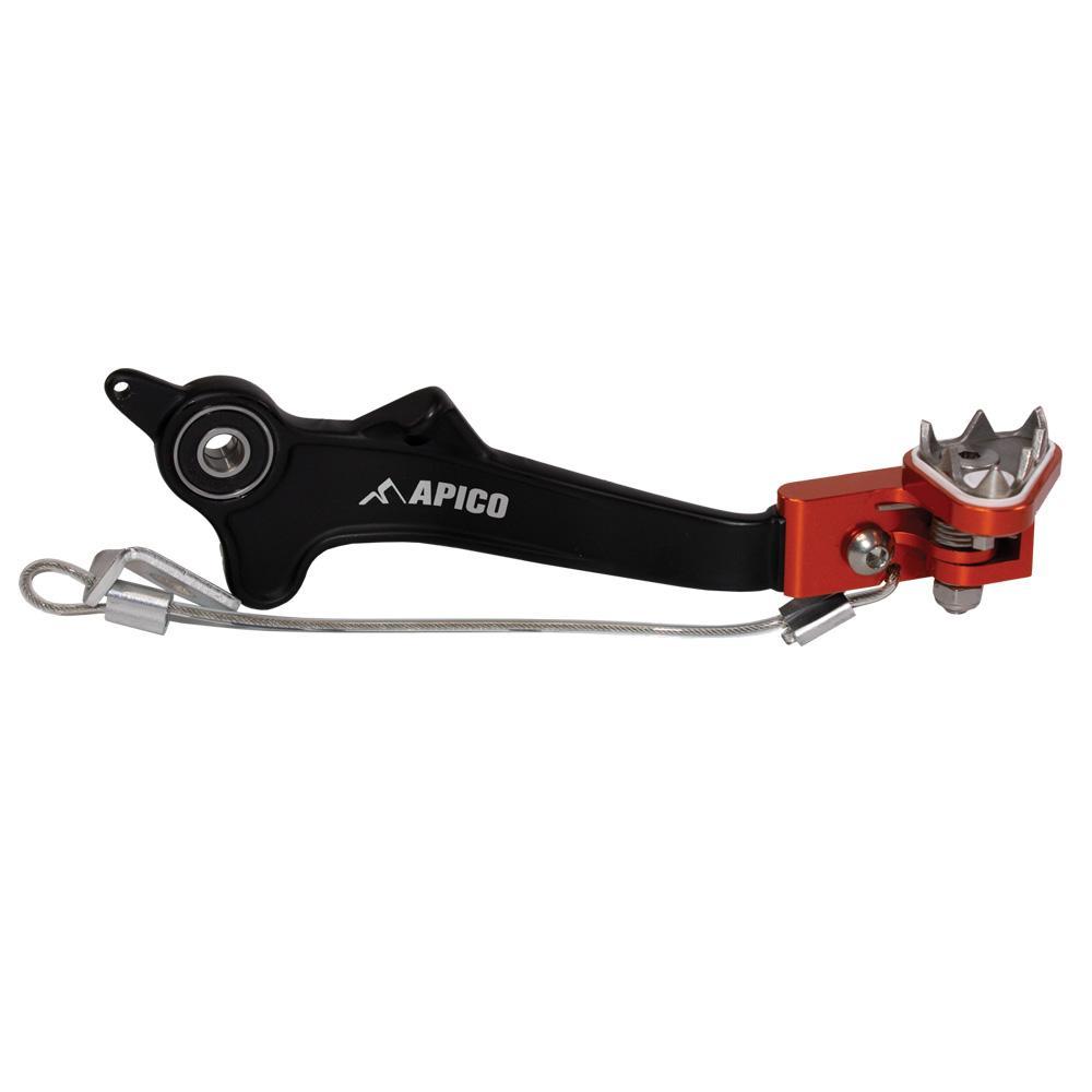 BPF507 BLACK/ORANGE - Apico Brake Pedal For KTM 690 Enduro 2011-2019, Husqvarna 701 Enduro 2016-2019 Black/Orange