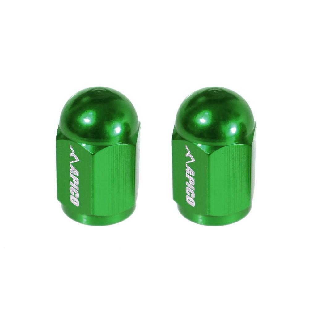 APVC CNC GRN - Apico CNC Aluminium Valve Cap 2-pack Green