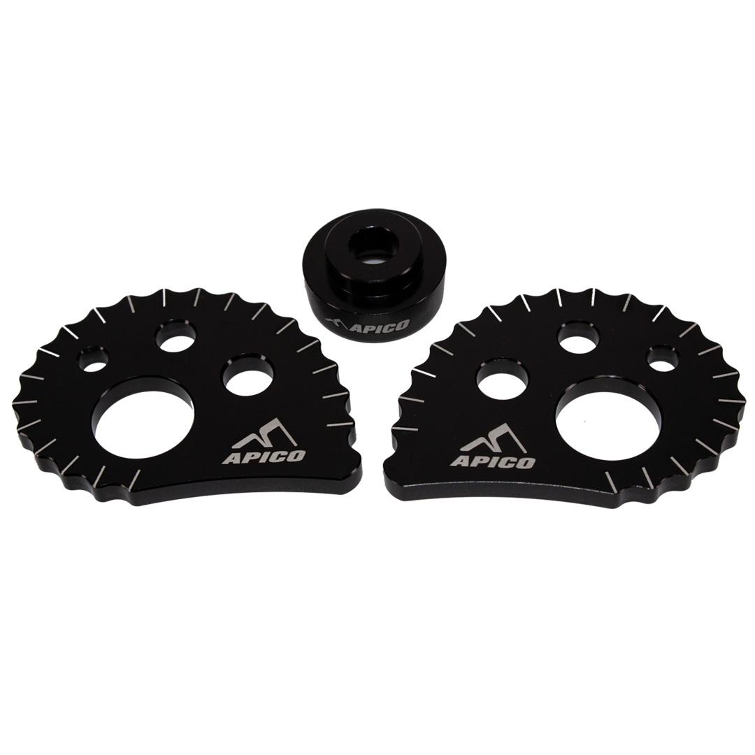 AT SNAILCAM W/S BK OS - Apico 20mm Oversize Snail Cams With Spacer Black