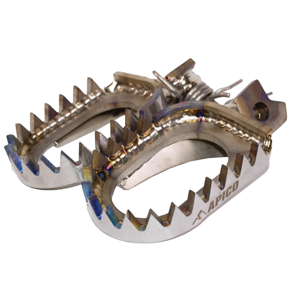 Apico Titanium Fptiod Rmz 10 - Open Design Foot Pegs For Suzuki Rmz250 2010-2025, Rmz450 2010 & 2012-2025