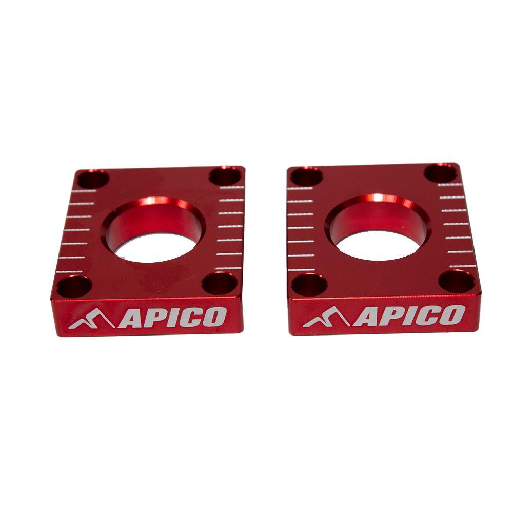 RAB-23 RED - Apico Rear Axle Blocks For Honda CRF250L 2013-2021, CRF300L 2021-2023 Red