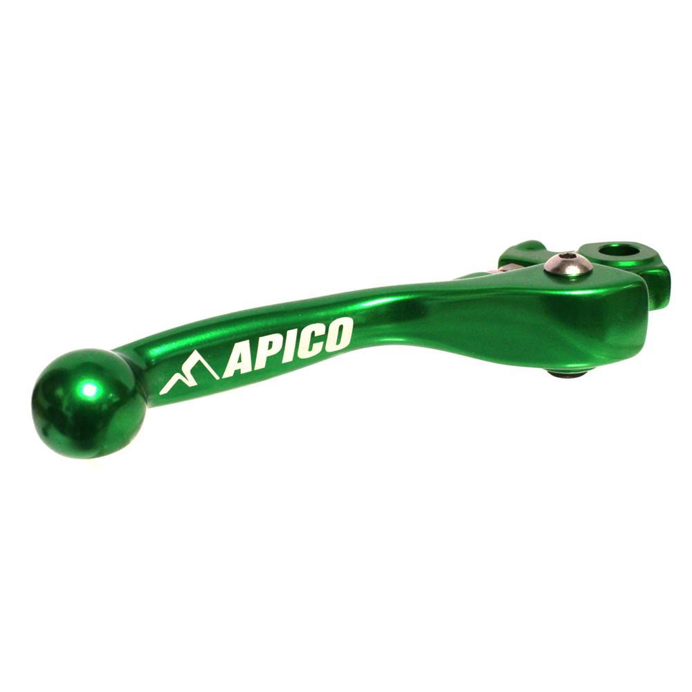 LEB33 ELITE GN - Apico Elite Brake Lever For Yamaha YZ 125/250 2008-2025, YZF250 2007-2025, Kawasaki KXF250 2013-2020, KXF450 2013-2018 Green