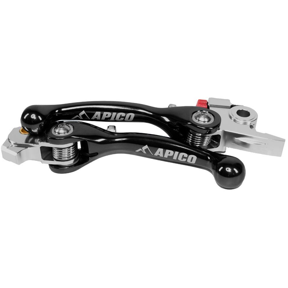 Apico Black Leflexi Set Kaw3 Bk - Set Of Flexi Levers For Kawasaki Kxf450 2024, Kx450xc 2024